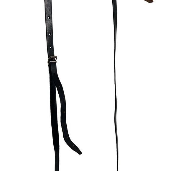 Leather Embossed Floral Western Style Handmade Mexico Crossbody Bag Black Tan - Picture 5 of 10